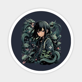 Japanese Anime Girl Dragons Magnet